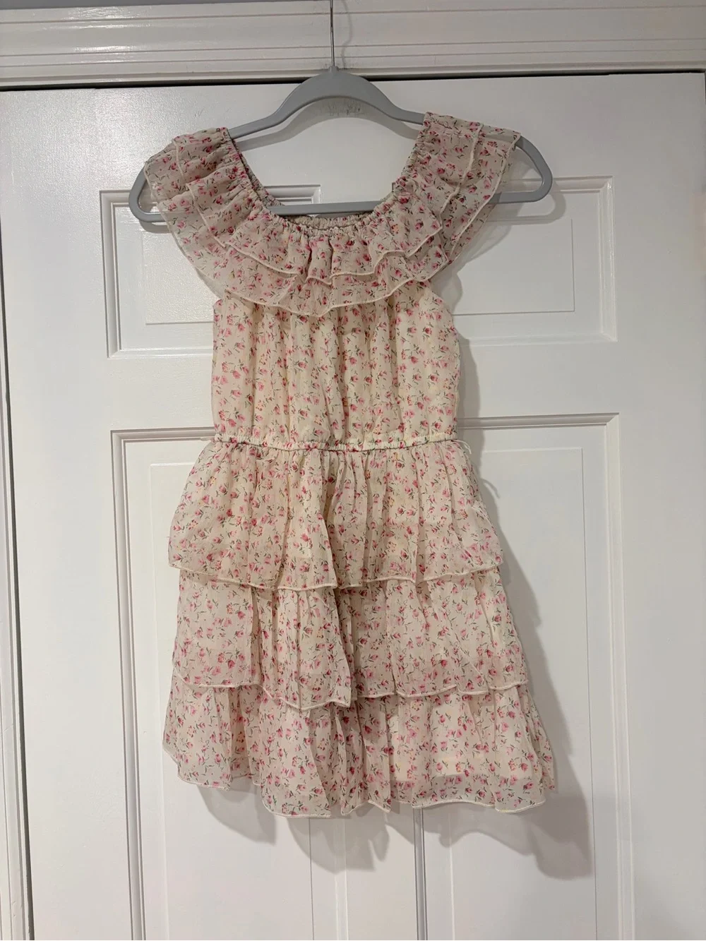 forever 21 pink ruffle dress Plus Size Wicked Rosette Tube / 2X A chiffon maxi dress featuring ruffle trim Forever 21 Women's Chiffon Peasant-Sleeve